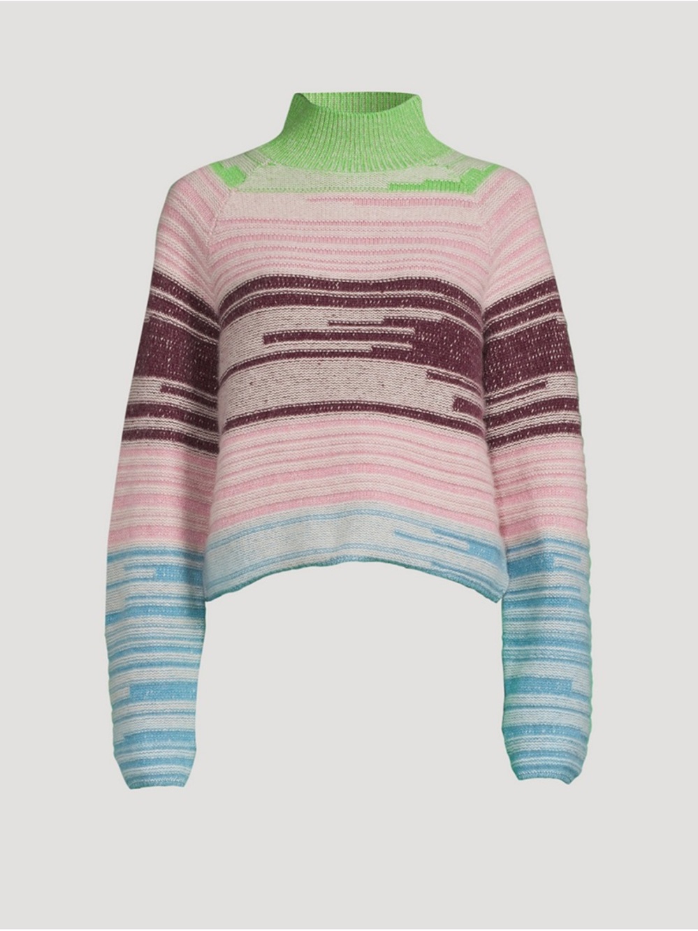 The Elder Statesman Mix N Marl 100% Cashmere Mockneck Sweater
